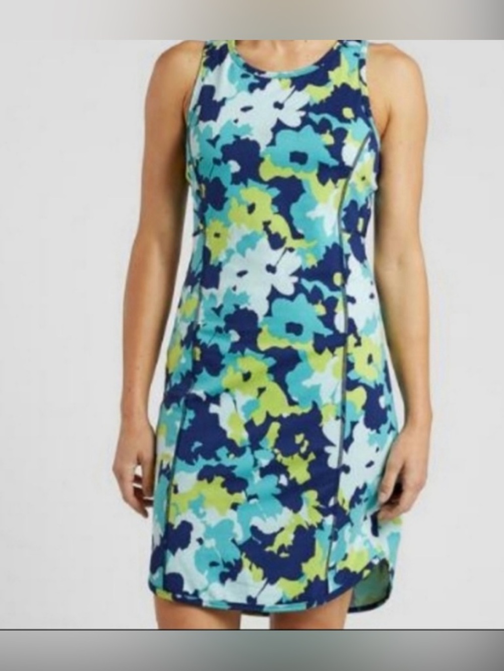 Title Nine Buttah pieced dress in aqua size large, athletic dress